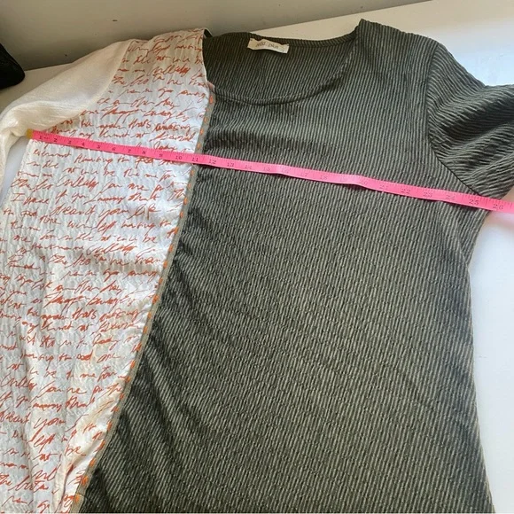 ZEDD PLUS Women's Asymmetrical Green White Geometric Pattern Tunic Size XL - Picture 9 of 9